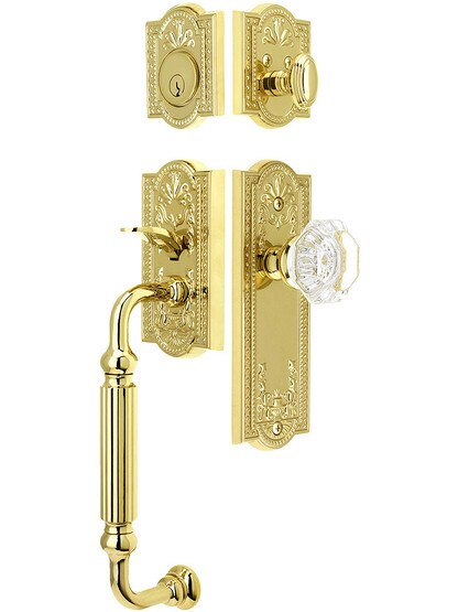 Parthenon Entry Lock Set in PVD Finish with Chambord Knob and